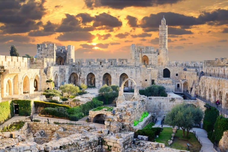 Tower of David, steeped in Jewish heritage, exudes a mesmerizing charm as the sun sets, captivating tourists from all over the world.